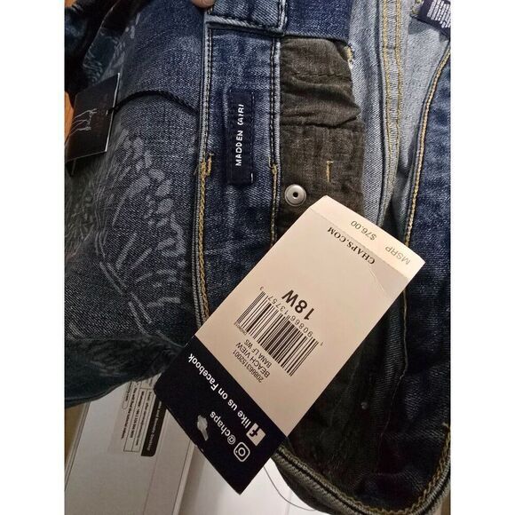 Chaps Womens Denim Capri With Leaf Print Modern Fit Size 18 - Picture 12 of 12